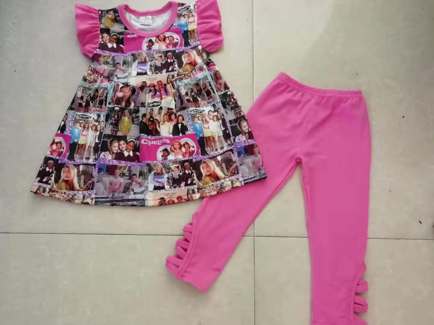 Star girl short sleeve trousers suit