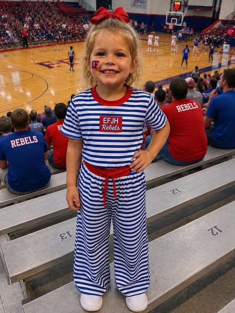 custom moq 5 mix size EAROML0106 Adult To Match Kids Team Stripe Short Sleeve Top Wide Leg Pants Set