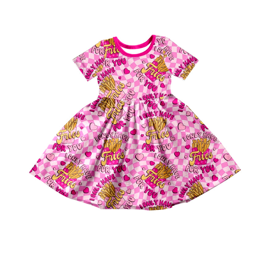 custom girls short sleeve dress fires print moq 5