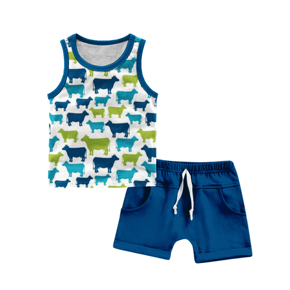 Boys sleeveless shorts set