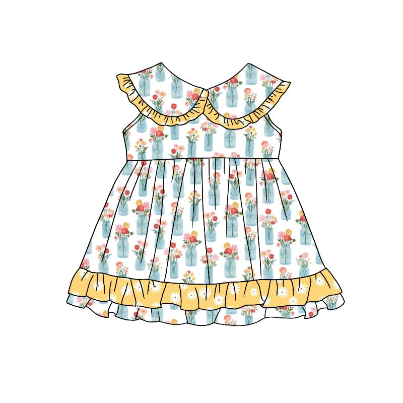 Girls flower sleeveless dress