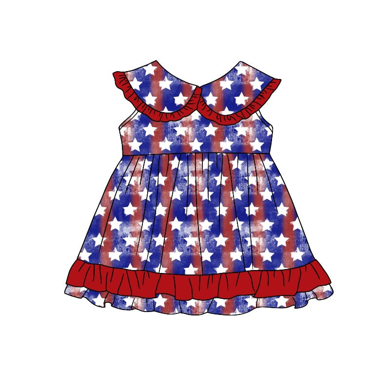 Girls 4th of july red sleeveless dress