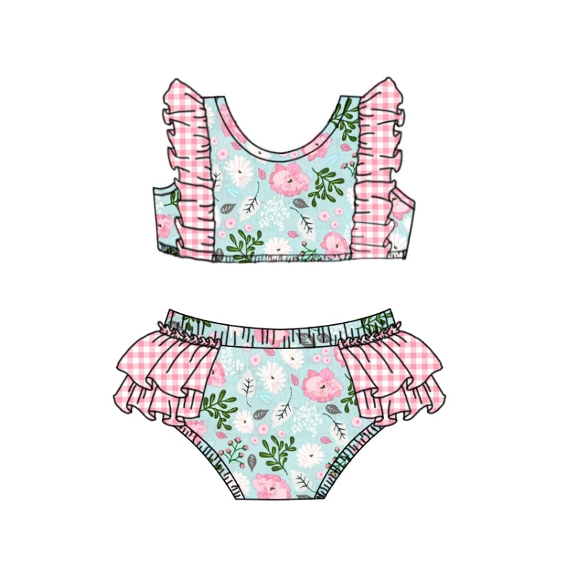 flower pink summer swimsuit