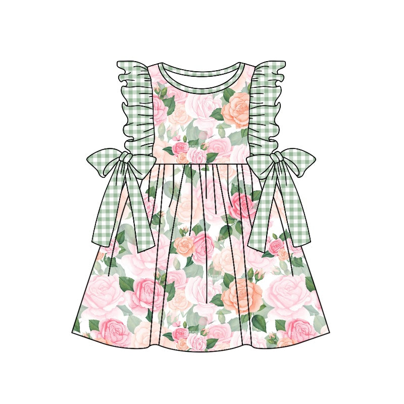 toddler girls clothes flower flying sleeve dress