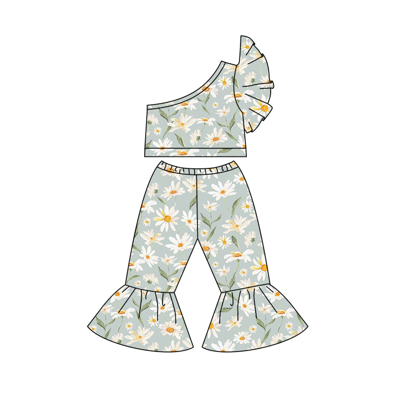 Girls Summer sunflower jumpsuit