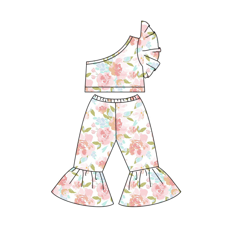 Girls Summer flower jumpsuit