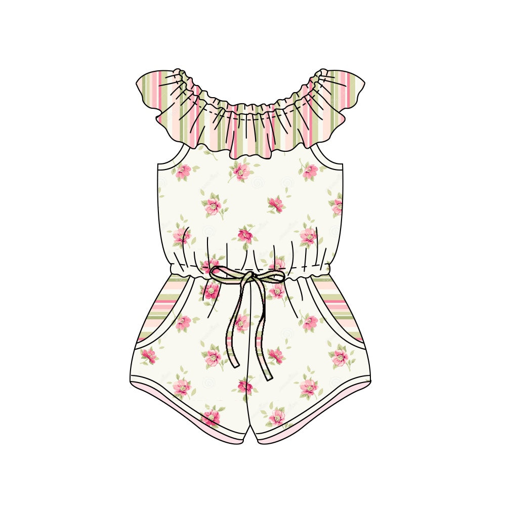 Girls Summer Flower jumpsuit