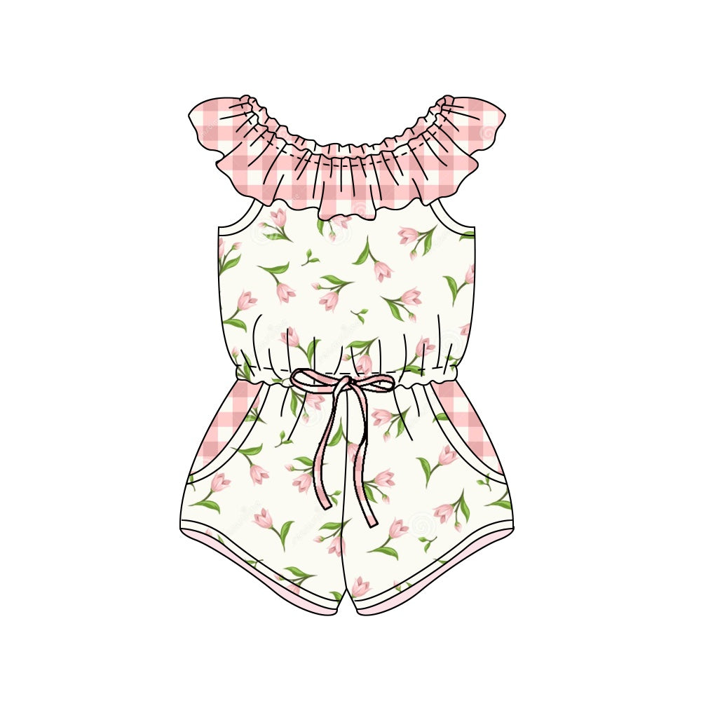 Girls Summer flower jumpsuit
