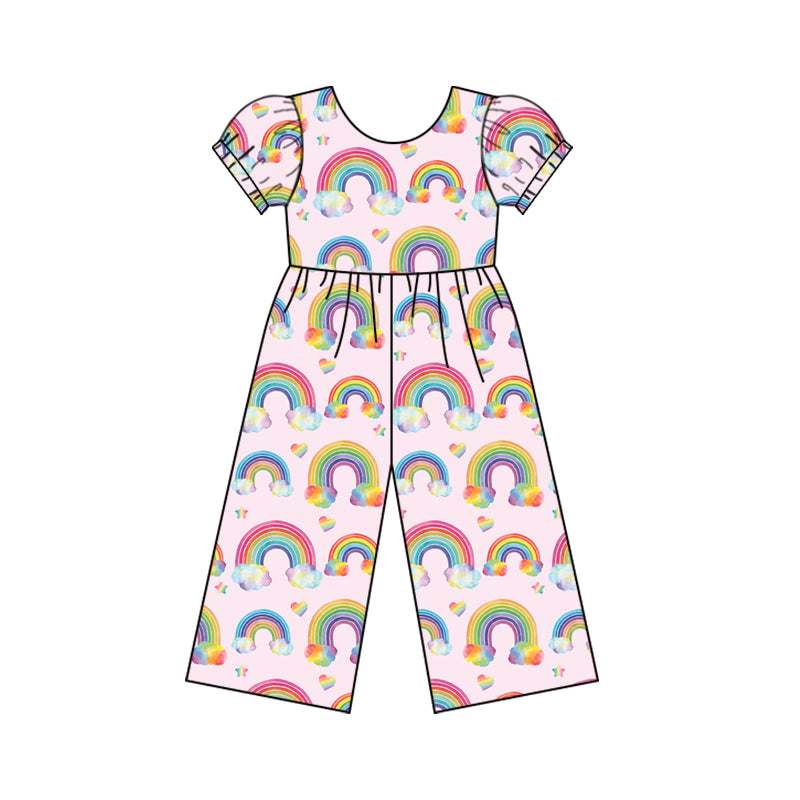 Girls Summer rainbow jumpsuit