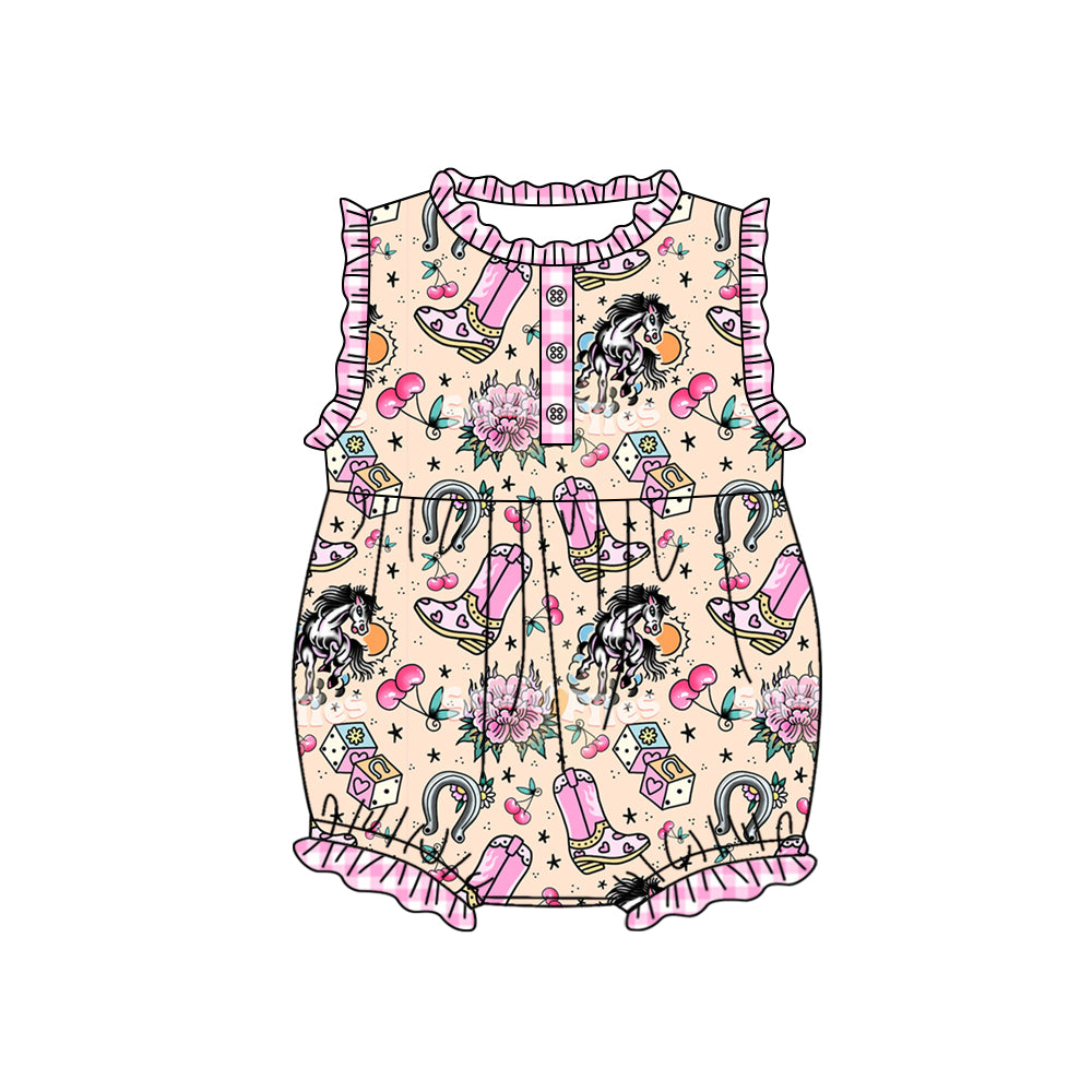 baby clothes boots pink sleeveless summer romper