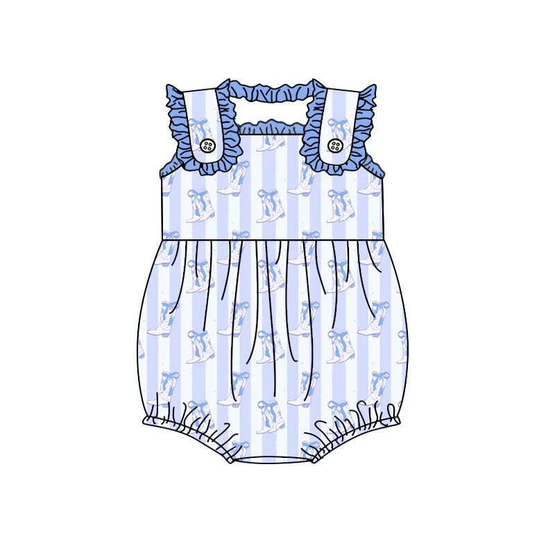baby clothes boots light blue sleeveless summer romper