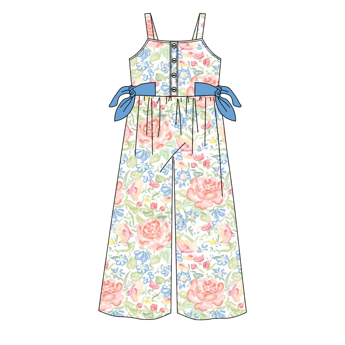baby girl clothes floral suspender jumpsuit