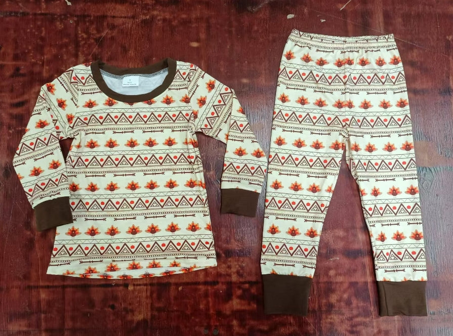 Custom moq 3 eta 6-7weeks Turkey-Triangle Stripe Brown Long Sleeve Suit