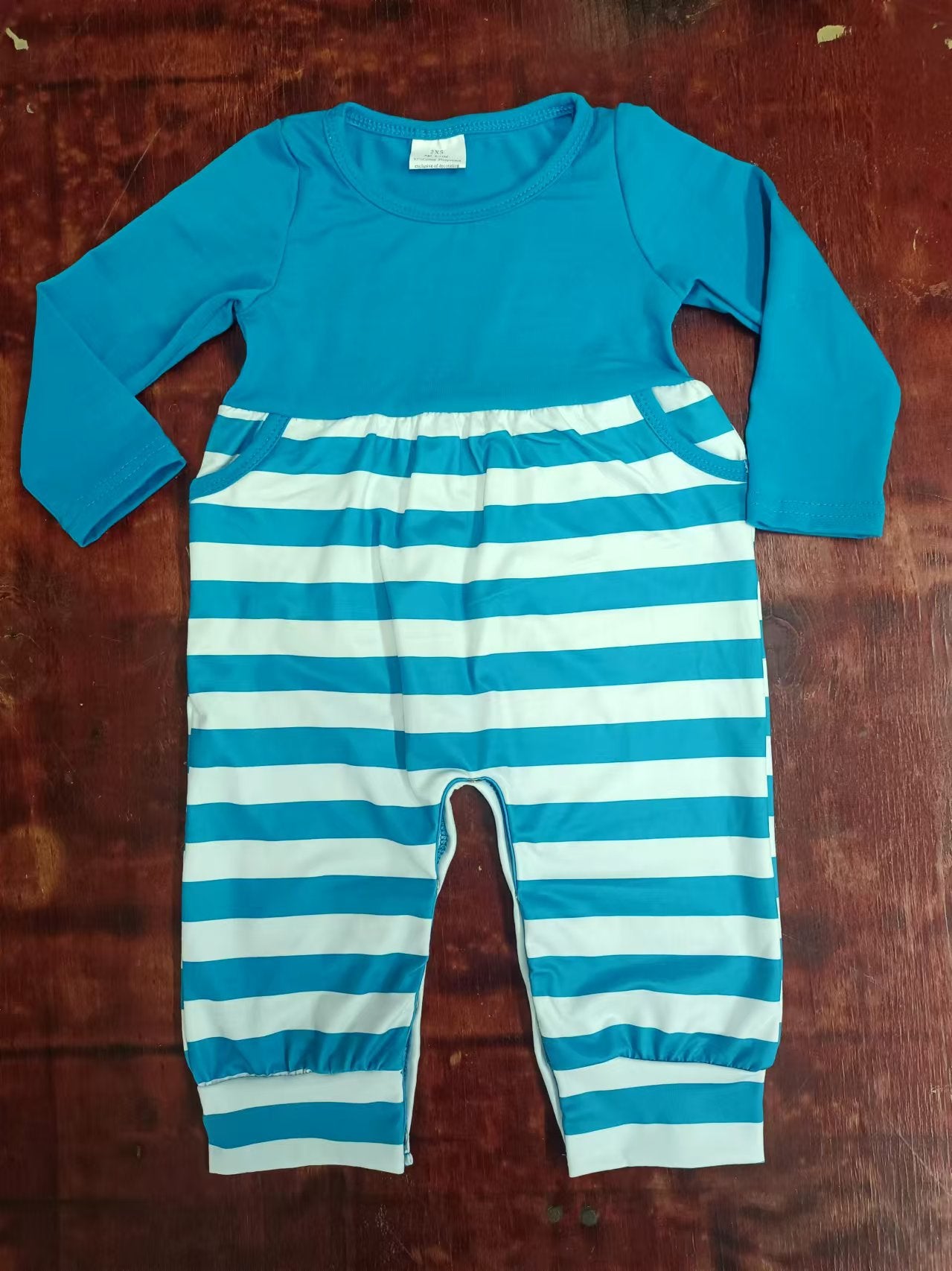 Custom moq 3 eta 6-7weeks Blue Striped Long Climbing Suit - With Pockets