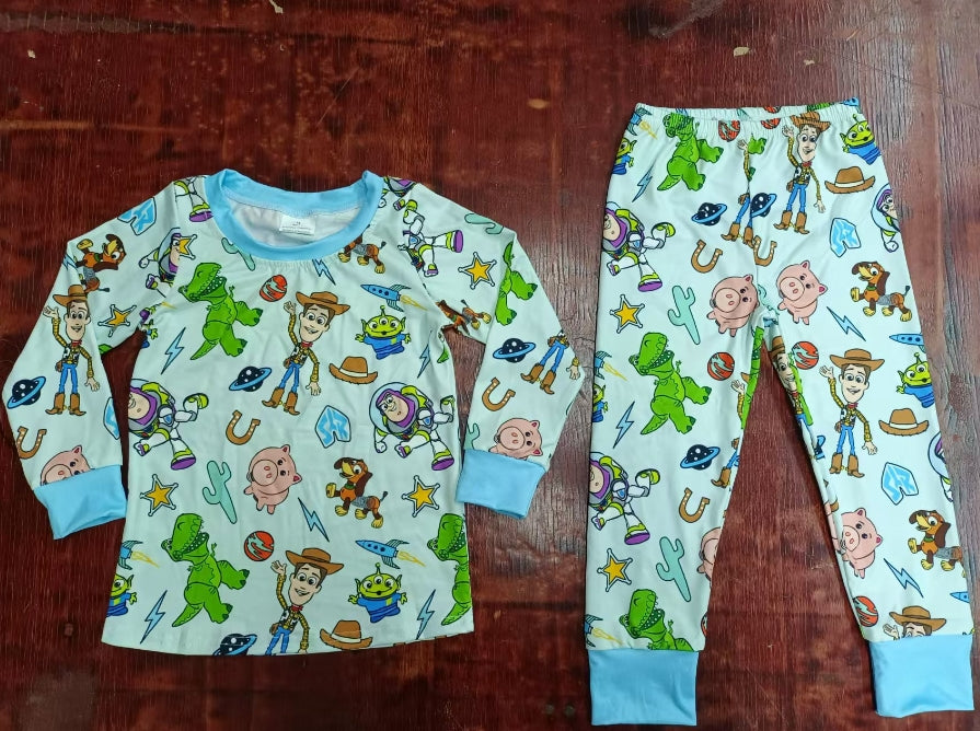 Custom moq 3 eta 6-7weeks Dinosaur-Spaceship-Piglet-Boys Long Sleeve Suit