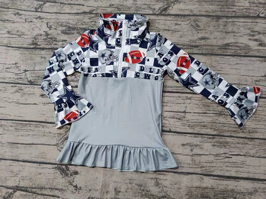 Custom moq 3 eta 6-7weeks Helmet-Ball Grey Long Zip-Up Pullover