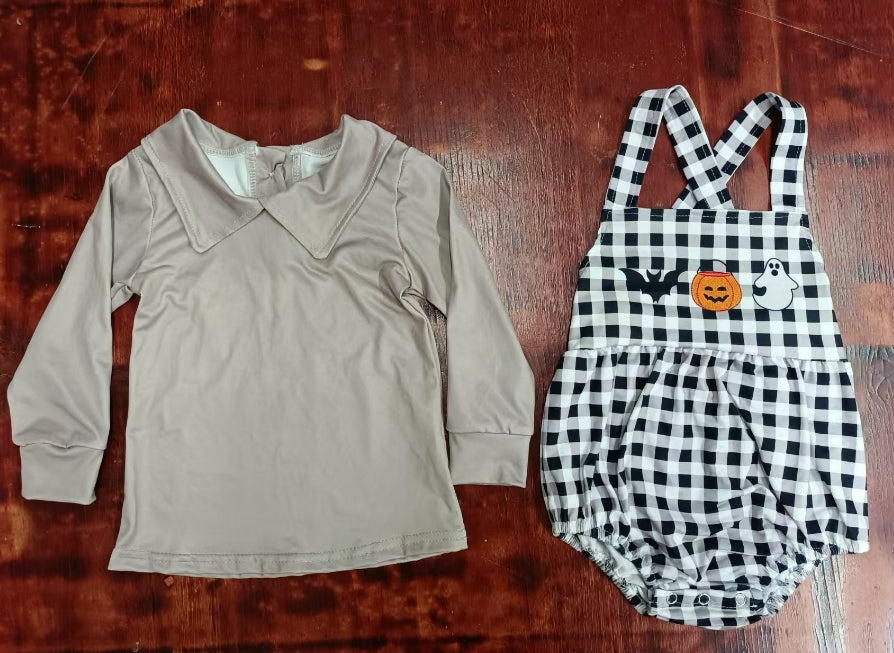 Custom moq 3 eta 6-7weeks Chocolate long-sleeved top & black yuriko sleeveless shorts romper two-piece set