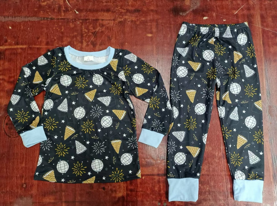 Custom moq 3 eta 6-7weeks Globe-Fireworks Black Long Sleeve Suit