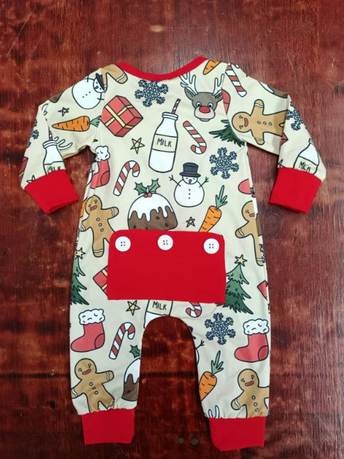 Custom moq 3 eta 6-7weeks Milk-Bear-Christmas elements off-white long climbing clothes