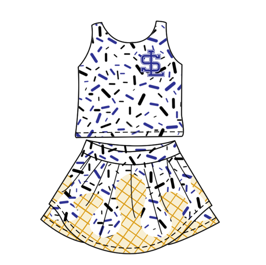 Custom moq 5 each style eta 6-7weeks baby girl clothes team sleeveless skirts sets and dress-25.7.22