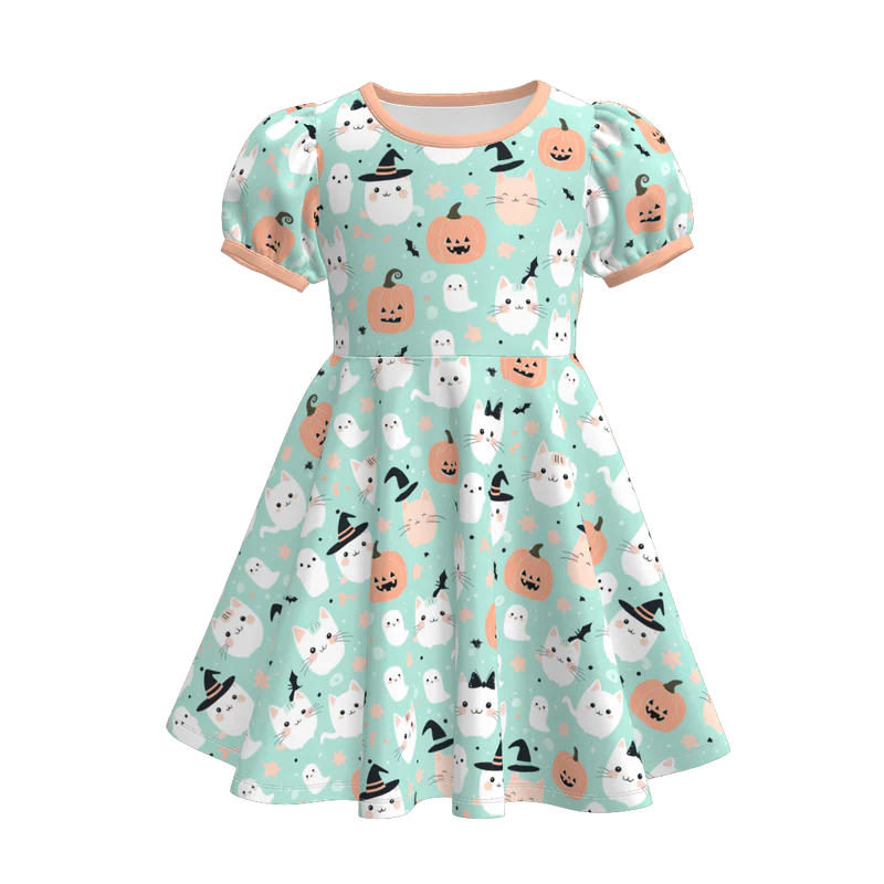 Custom moq 5 each style eta 6-7weeks baby girls summer short sleeve dress