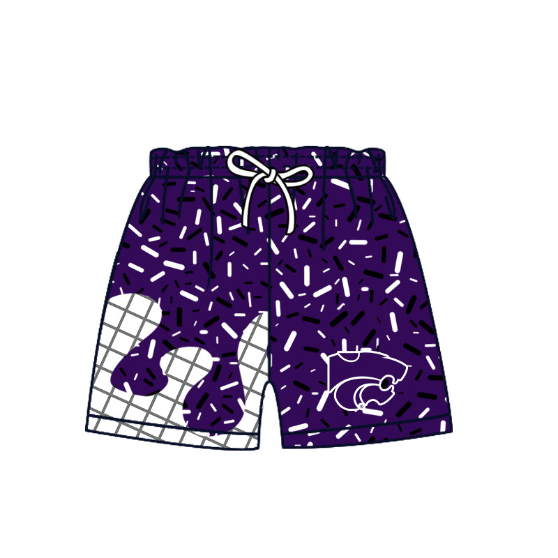 Custom moq 5 mix size milk silk summer teams Baby Camo Hooded Short Sleeve Top and Shorts Set Purple Ice Cream Drips Hooded Top with Matching Shorts