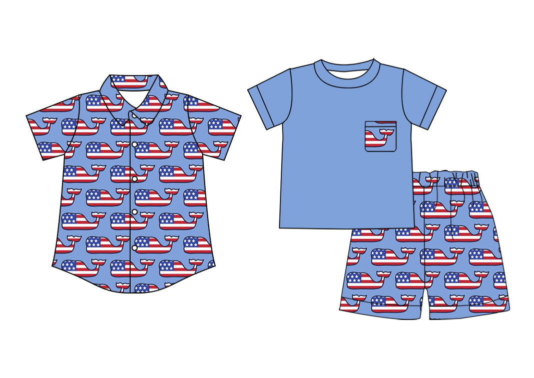 2.18 custom each style moq 5eta 4-6week Sibling Sister 4th of july baby boy sets and top match family design