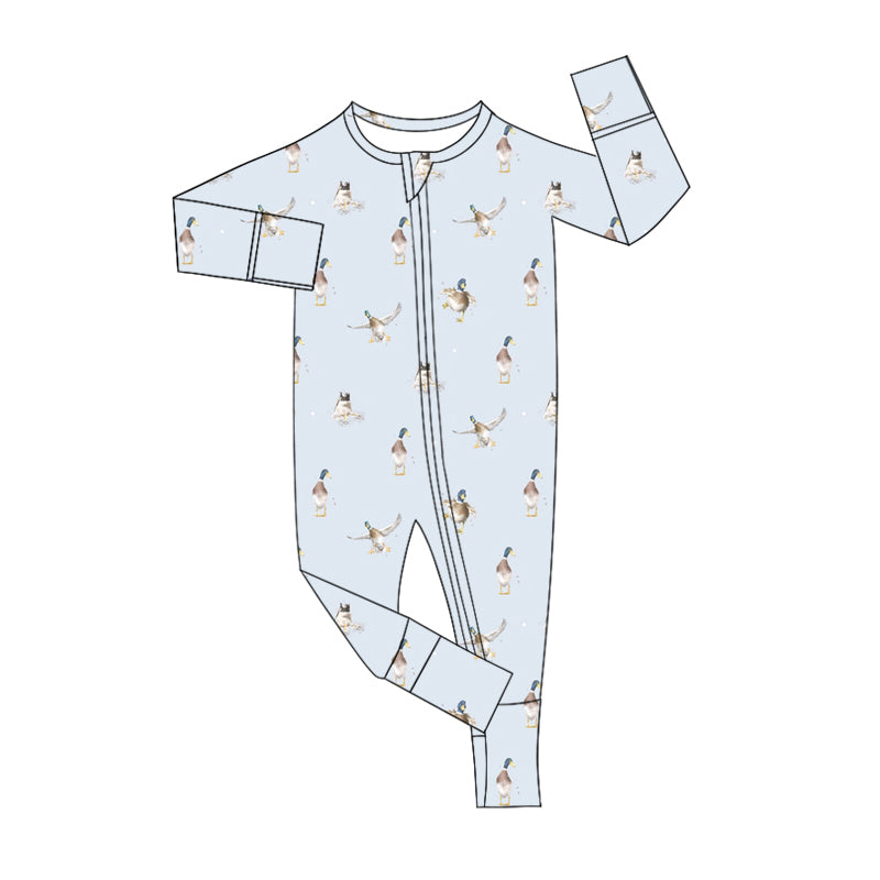 8.21 custom each style moq 5eta 4-6week Sibling Sister duck light blue baby boys sets and rompers match family design