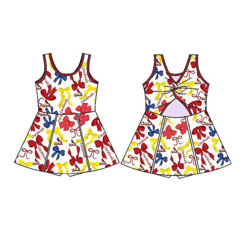 Custom moq 5 mix sizes summer teams baby girls clothes team red short sleeve skirts shorts sets dress 1 and dress 2 and dress 3 and dress 4-25.5.17