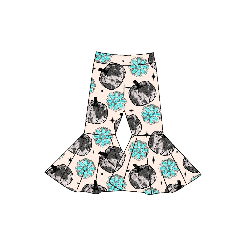 6.19 custom each style moq 5eta 4-6week baby girl clothes girl pumpkin bell bottom pant jeans pant