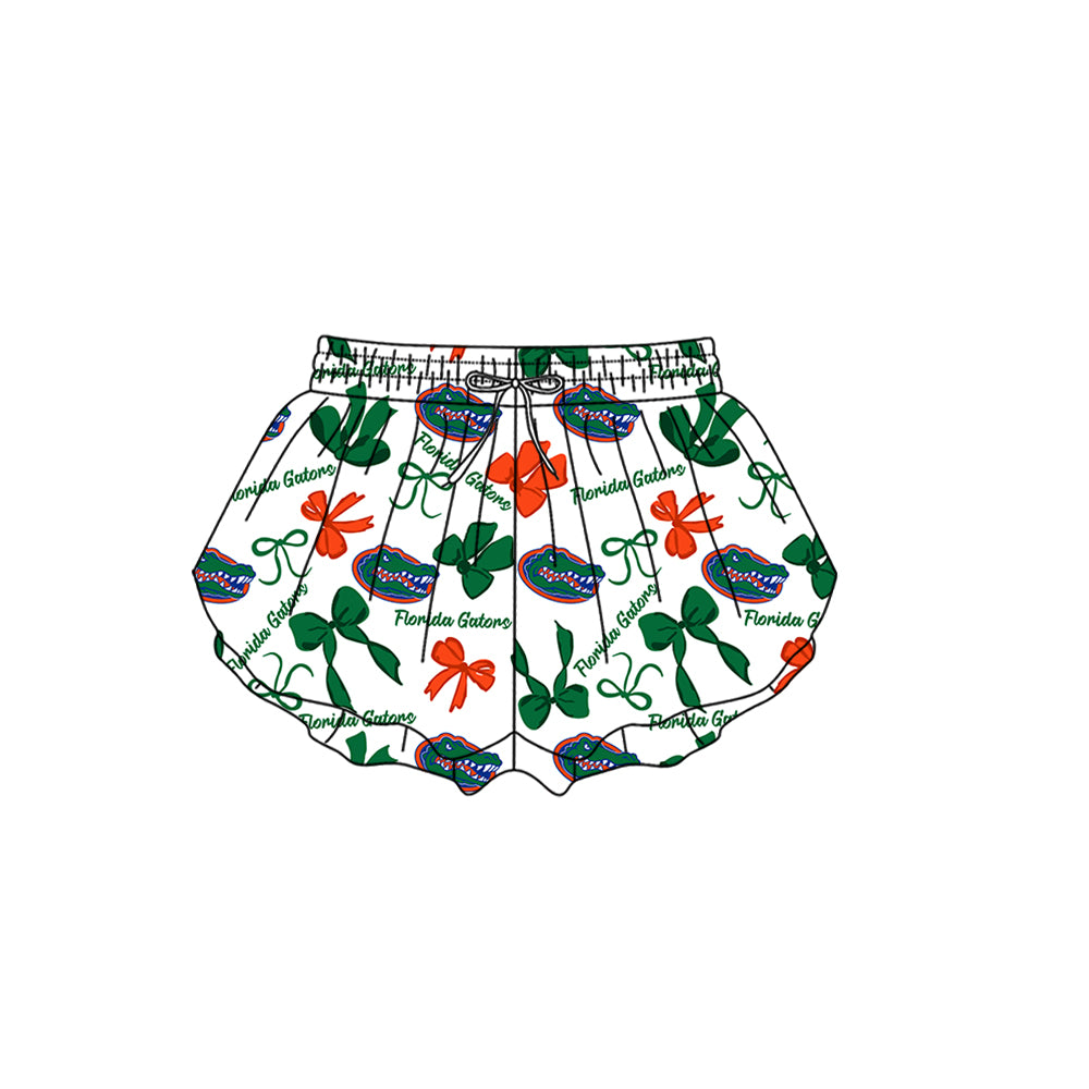 Custom moq 5 mix size milk silk summer teams Baby Girls Green Bow Vest Top Skirt Shorts Sets Sleeveless Yoga Knee Length Dresses Yoga Shorts