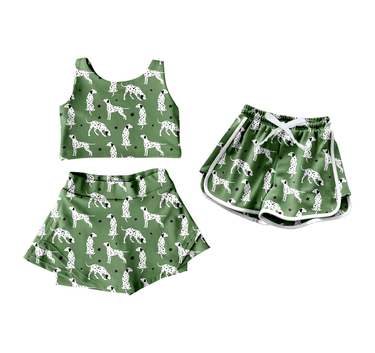4.9 custom each style moq 5eta 4-6week Sibling Sister puppy baby girls clothes Short sleeve yoga dress and shorts match family design
