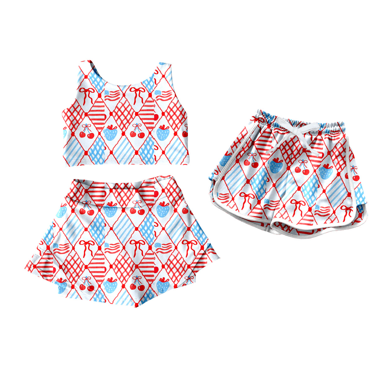 4.10 custom each style moq 5eta 4-6week Sibling Sister bow flag baby girls clothes Short sleeve yoga dress and shorts match family design