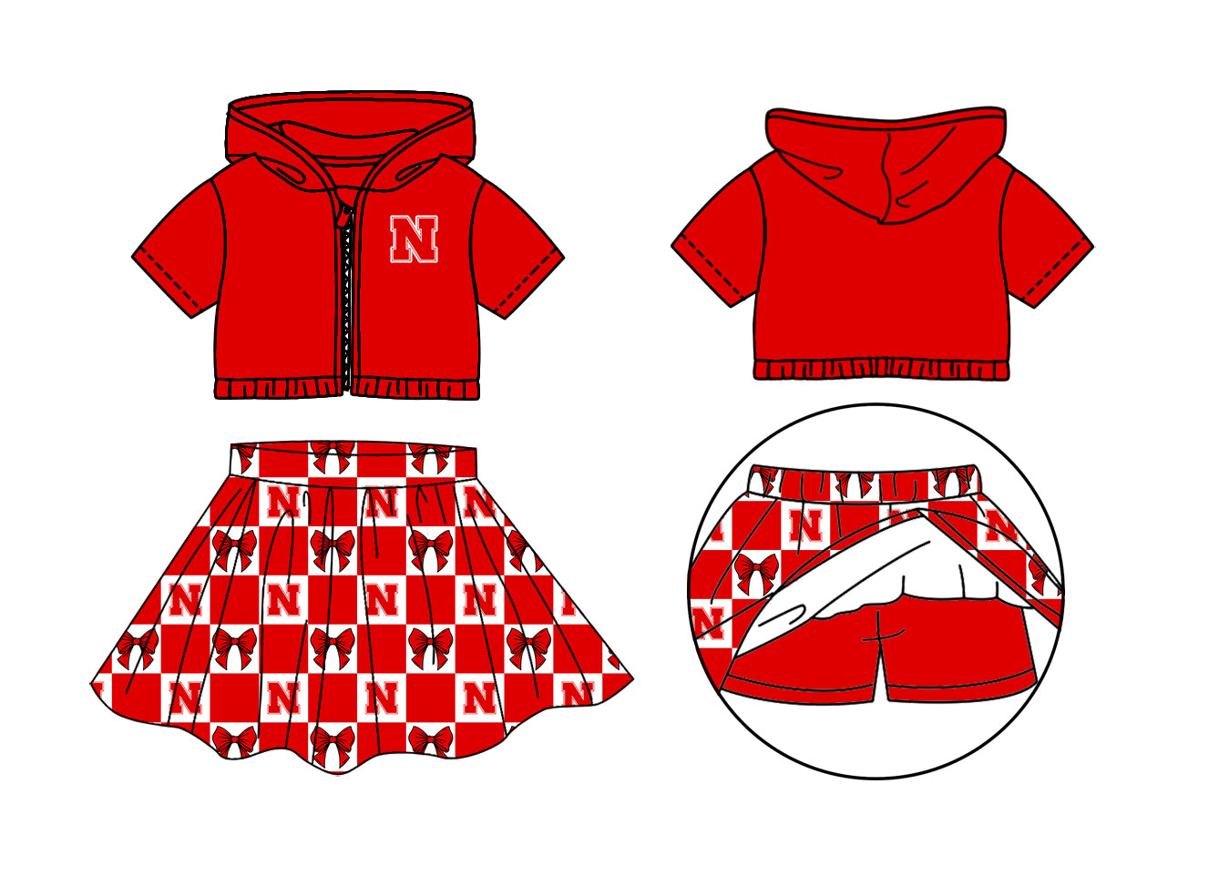 Custom moq 3 or 5 mix size milk silk summer teams baby girl clothes red sleeveless skirts sets 3 and dresss and shorts-26.1.22