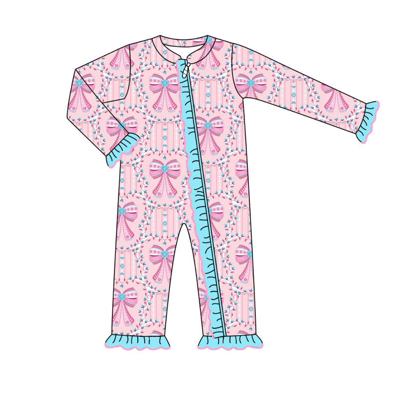 7.25 custom each style moq 5eta 4-6week Sibling Sister bow pink baby girls sets and dress and rompers match family design