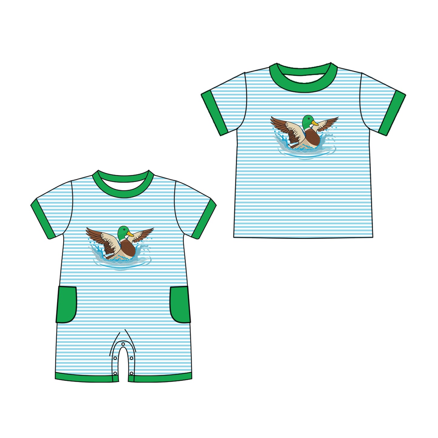 25.11.6 custom each style moq 5 eta 6-8 week Sibling Sister duck baby boy short sleeve top and rompers match family design
