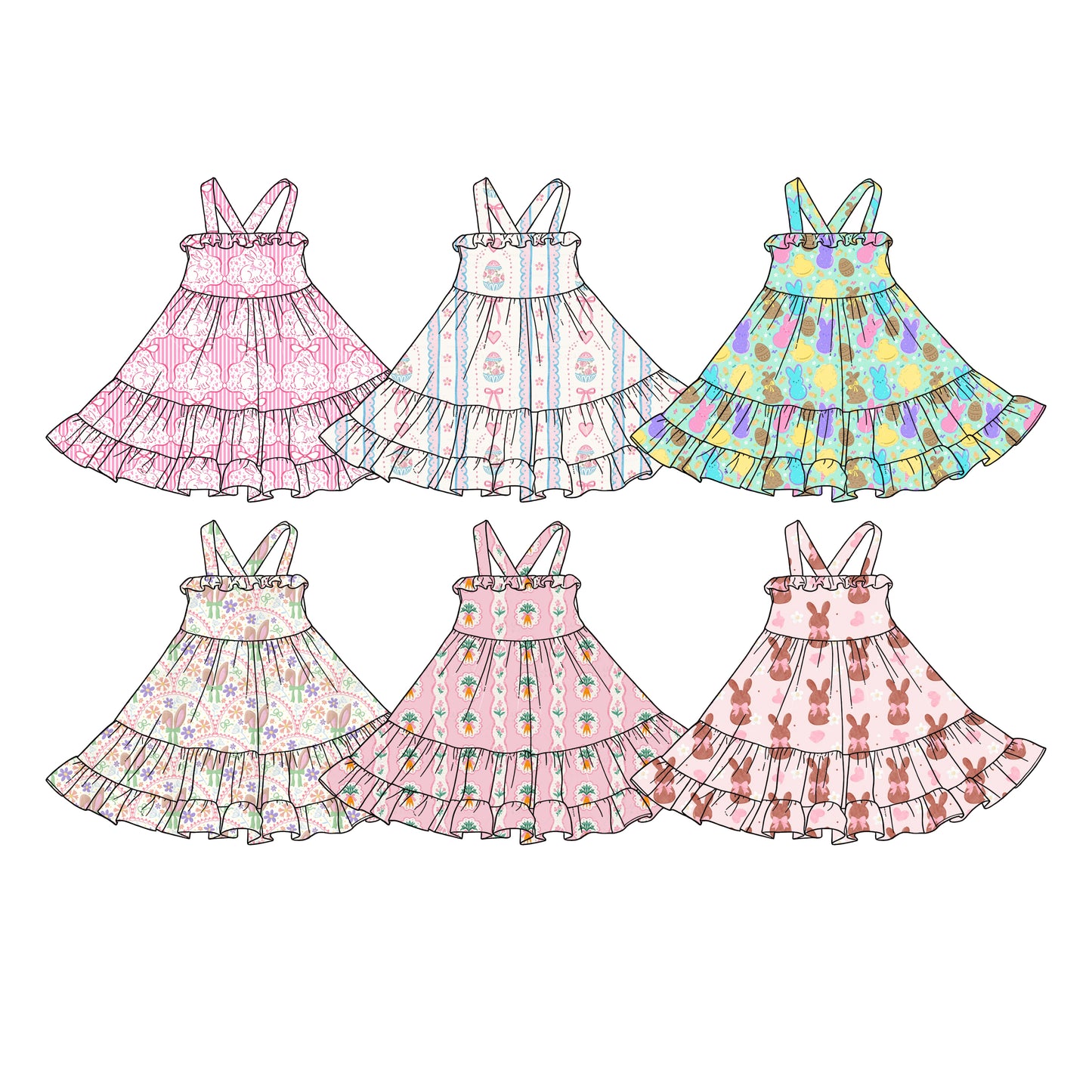 25.11.19 custom each style moq 5 eta 6-8week Sibling Sister baby girl short sleeves dress 6 match design