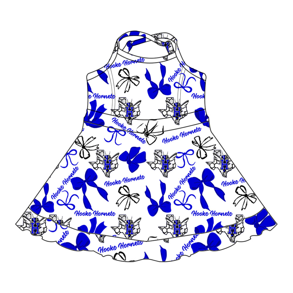 Custom moq 5 mix size milk silk summer teams baby girls clothes bow blue hooded long sleeve pants sets and skirts sets and dress 1 and dress 2 and top-25.8.2