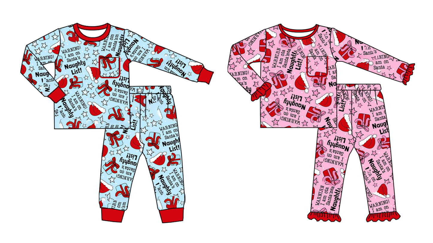 25.7.9 custom each style moq 5eta 4-6week Sibling Sisters Christmas bow baby girl long sleeve pants sets