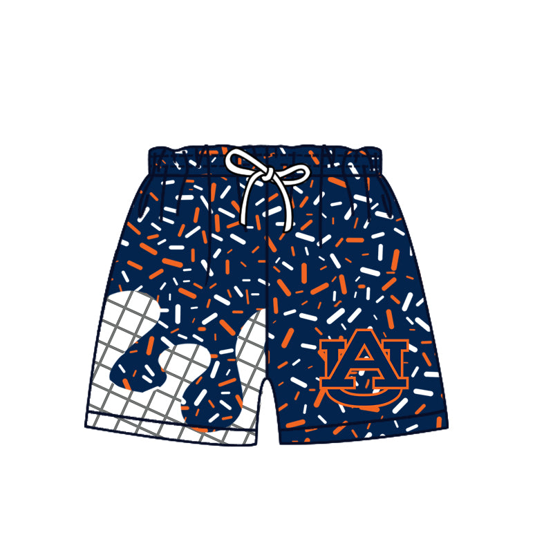 Custom moq 5 mix size milk silk summer teams Baby Camo Hooded Short Sleeve Top and Shorts Set Ice Cream Drips Navy Blue Hooded Top with Matching Shorts