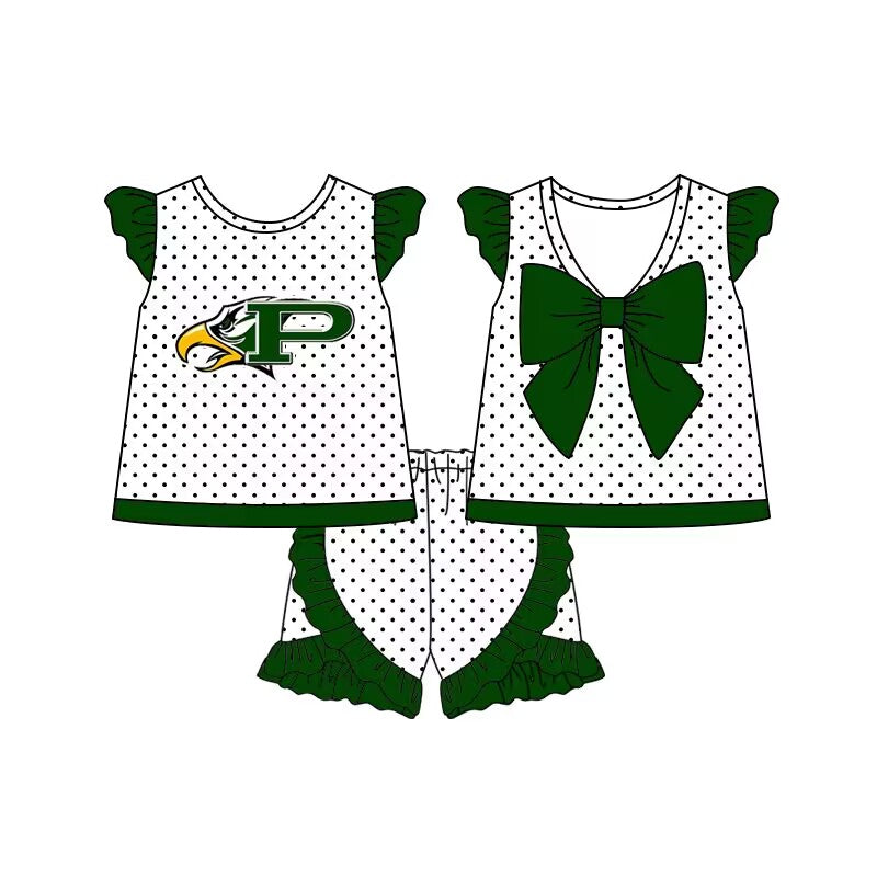 EAGLES Summer Girl green short sleeve short Set