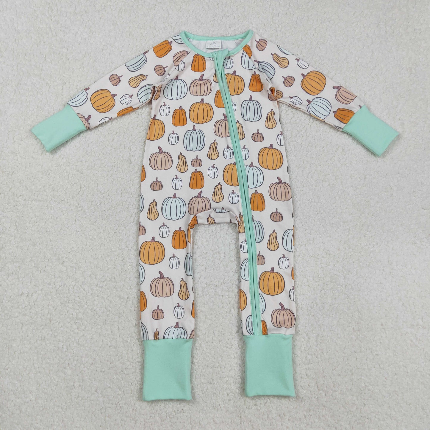 RTS Sibling baby boy clothes Halloween pumpkin long Sleeve pants sets and rompers