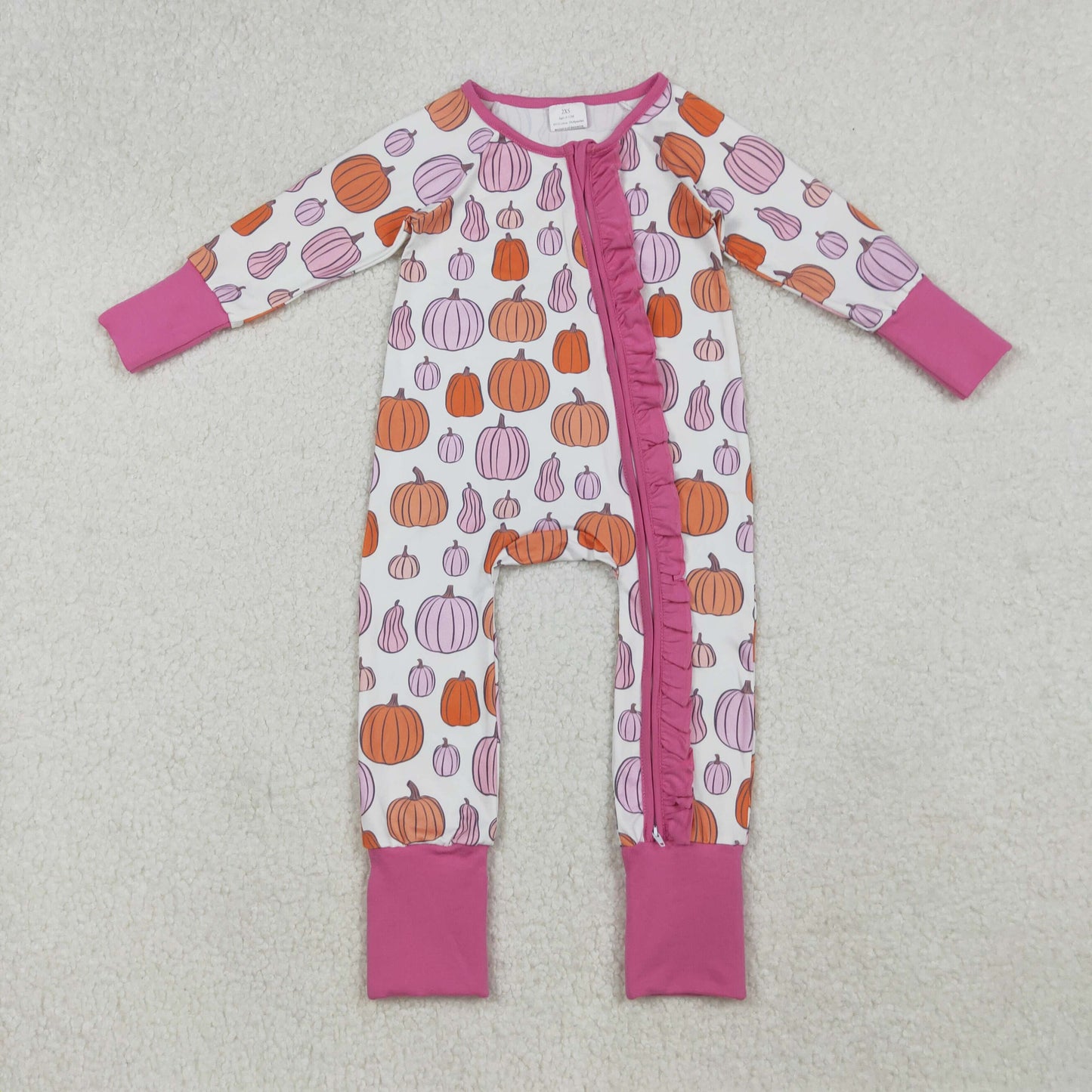 RTS Sibling baby girls clothes Halloween pumpkin long Sleeve pants sets and rompers