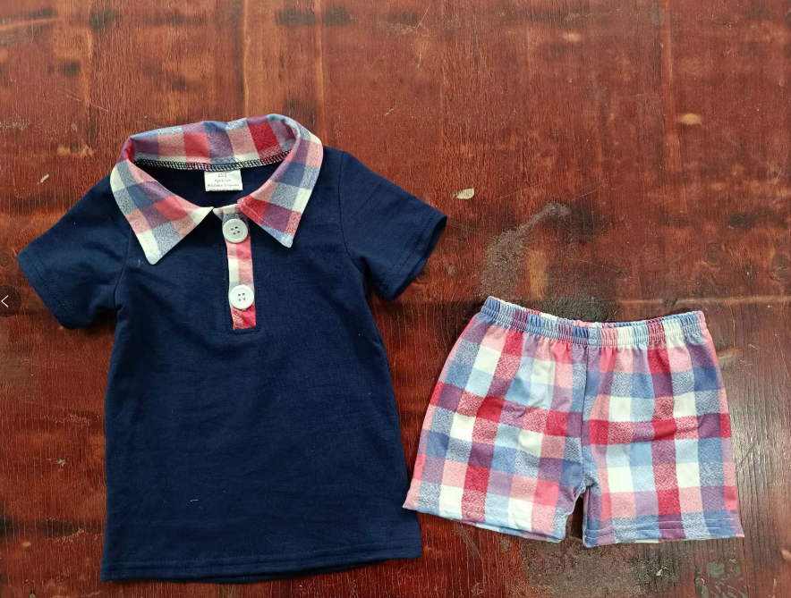 Boys shirt cotton top and shorts set
