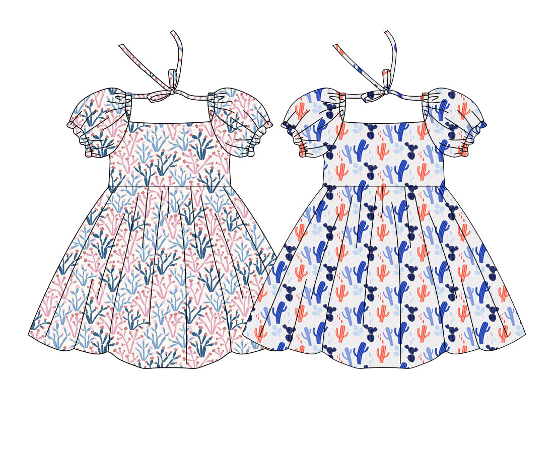 3.18 Custom moq 5 mix size Sibling Baby Girl's Short-Sleeved Dress Cute Clothing for Infants