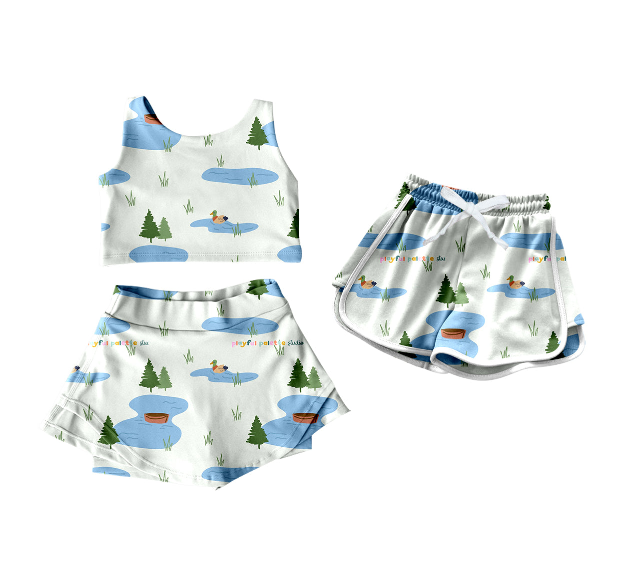 4.18 custom each style moq 5eta 4-6week Sibling Sister duck baby girls clothes Short sleeve yoga dress and shorts match family design