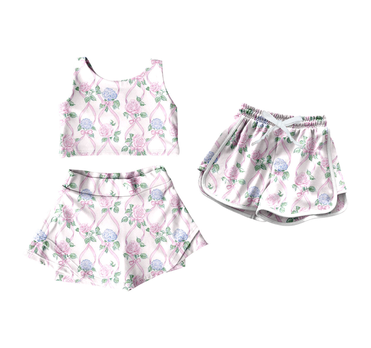 4.17 custom each style moq 5eta 4-6week Sibling Sister floral baby girls clothes Short sleeve yoga dress and shorts match family design