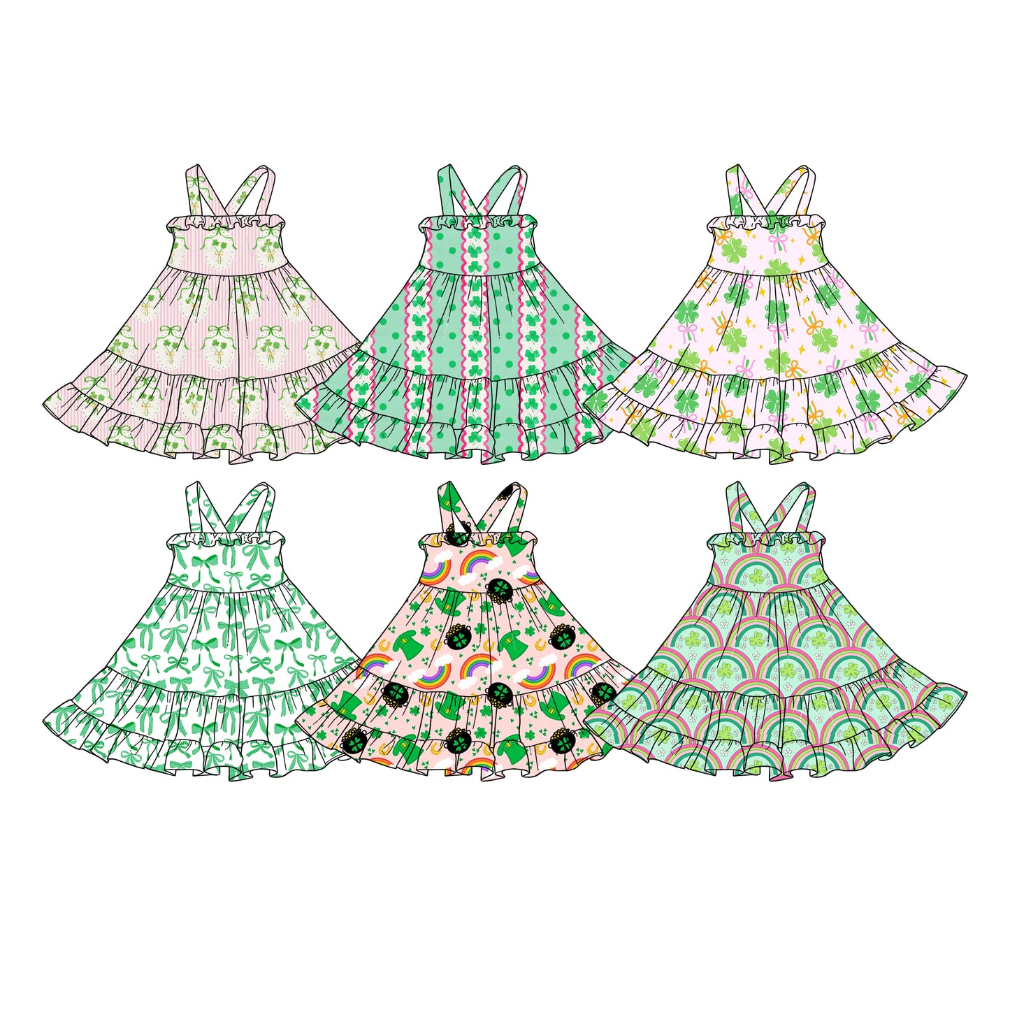 25.11.19 custom each style moq 5 eta 6-8week Sibling Sister baby girl short sleeves dress 6 match design