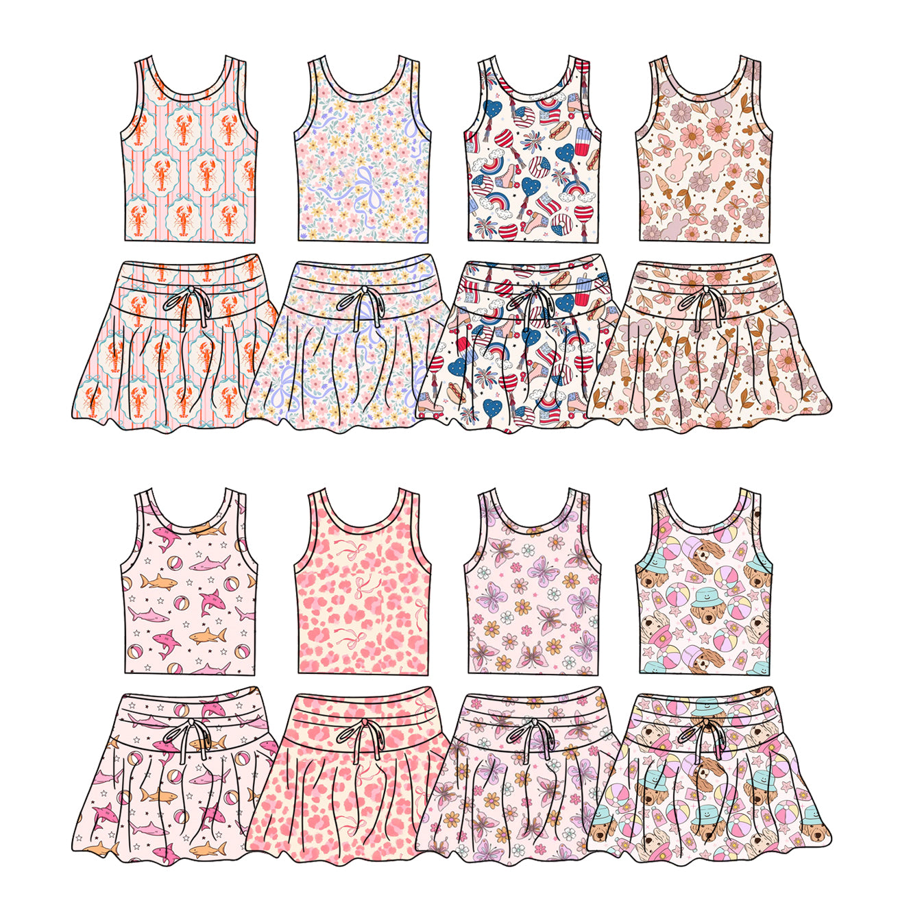 26.1.21 custom each style moq 5 eta 6-8week Sibling Sisters baby girl clothes team short sleeve shorts sets 8 match family design