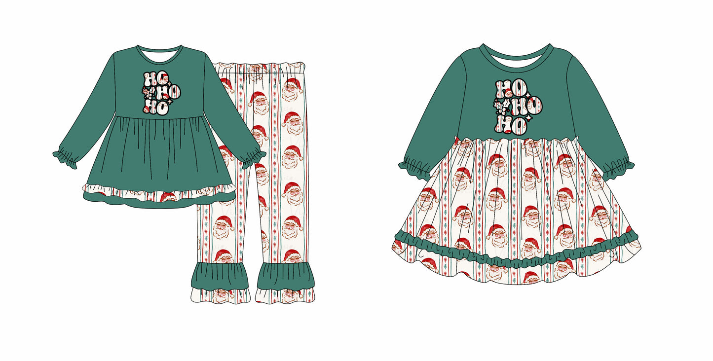 25.7.17 custom each style moq 5eta 4-6week Sibling Sisters HO Christmas baby girl long sleeve pants sets and dress match family design